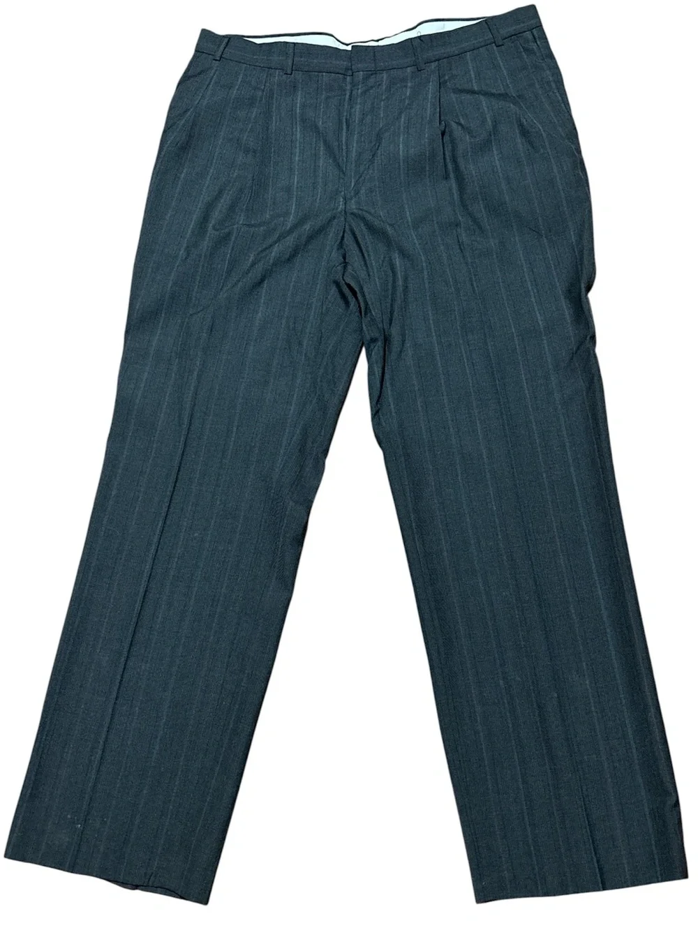 Towncraft Custom Fit Suit | Charcoal Gray Pinstripe | Worsted Wool Blend 50R